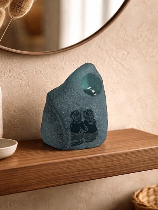 Inuit Other - Frosted Etched Sea Glass Sculpture - INUIT
